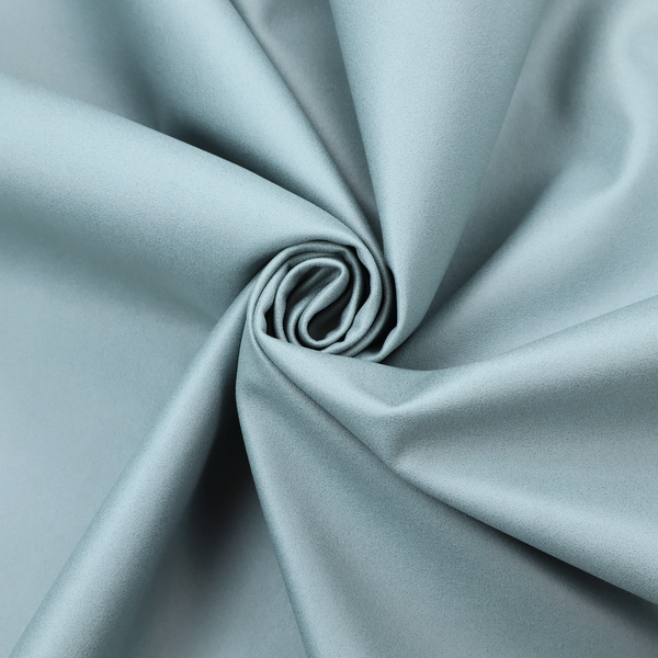 Plain, solid light blue-coloured Hallstatt faux leather fabric texture with a smooth, fine finish.