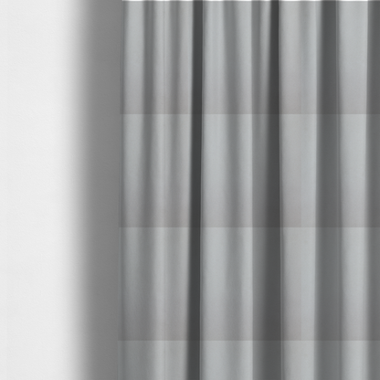 The fabric used to create these made-to-measure curtains is a plain, solid light grey-coloured Hallstatt faux leather fabric texture with a smooth, fine finish.