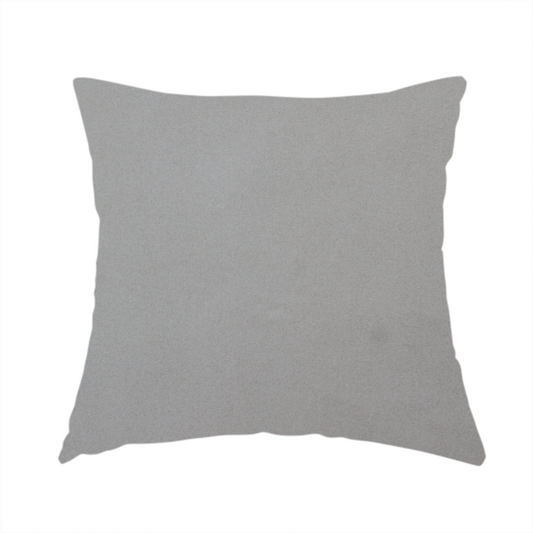 The fabric used to create this handmade cushion is a plain, solid warm grey-coloured Hallstatt faux leather fabric texture with a smooth, fine finish.