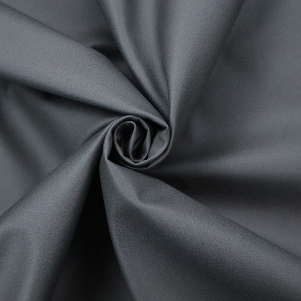Plain, solid dark charcoal grey-coloured Hallstatt faux leather fabric texture with a smooth, fine finish.