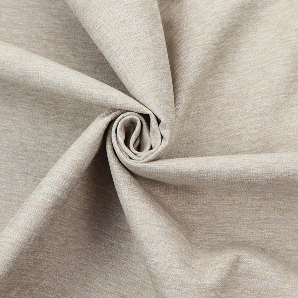 A solid beige woven textile with a fine, subtle textured weave.