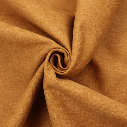 A solid orange or mustard yellow woven textile with a fine, subtle textured weave.
