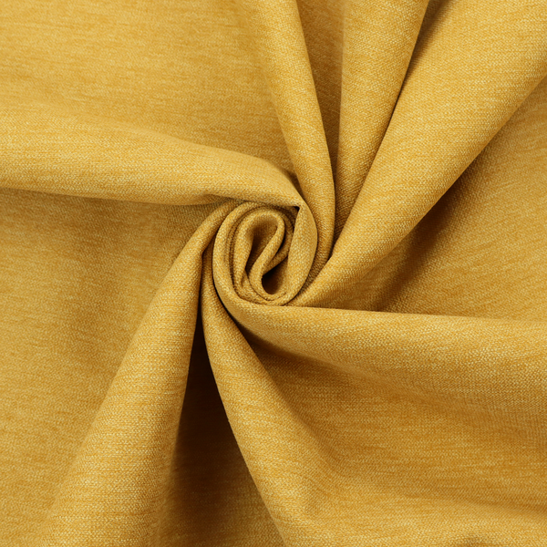 A solid mustard yellow woven textile with a fine, subtle textured weave.