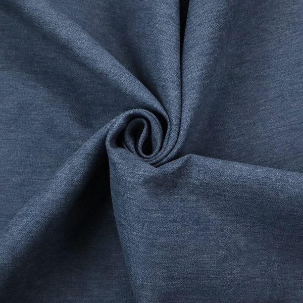 A solid blue woven textile with a fine, subtle textured weave.