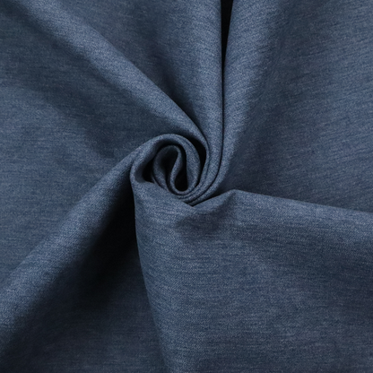 A solid blue woven textile with a fine, subtle textured weave.