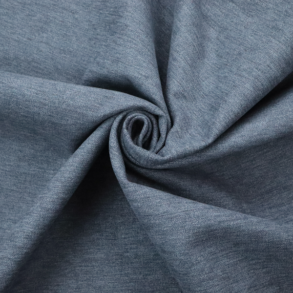 A solid light blue or steel blue woven textile with a fine, subtle textured weave.