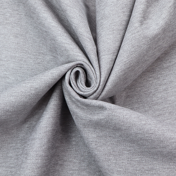 A medium grey or silver-grey woven textile with a fine, subtle textured weave.