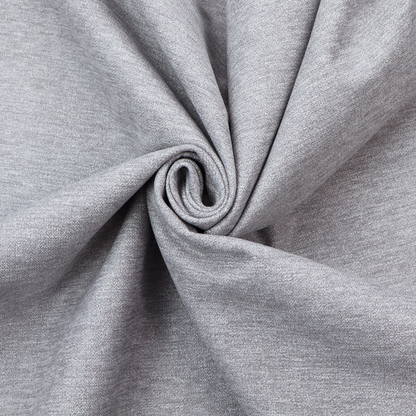 A medium grey or silver-grey woven textile with a fine, subtle textured weave.