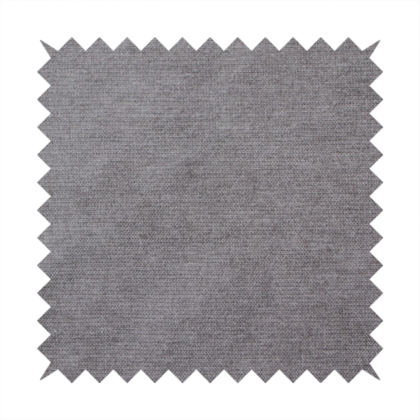 A textured, medium grey woven upholstery fabric.