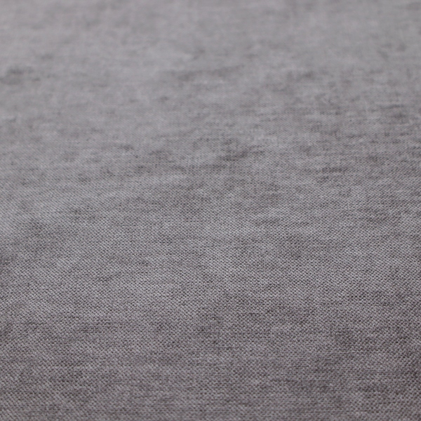 A textured, medium grey woven upholstery fabric.