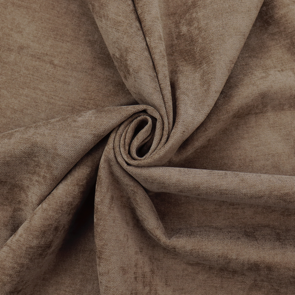 A textured, medium brown or bronze woven upholstery fabric.