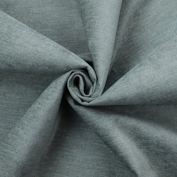 A textured, grey-blue or muted teal woven upholstery fabric.