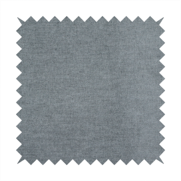 A textured, medium grey or steel grey woven upholstery fabric.