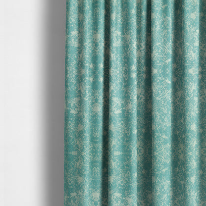 Mica Designer Fabrics Semi Plain Abstract Pattern Chenille Upholstery Fabric In Blue Colour CTR-393 - Made To Measure Curtains