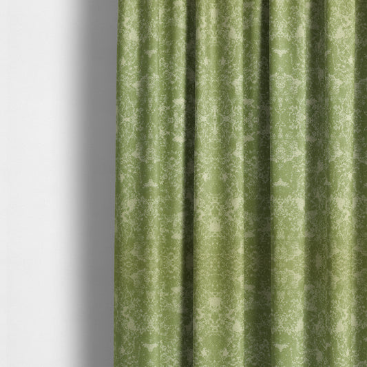 Mica Designer Fabrics Semi Plain Abstract Pattern Chenille Upholstery Fabric In Green Colour CTR-394 - Made To Measure Curtains