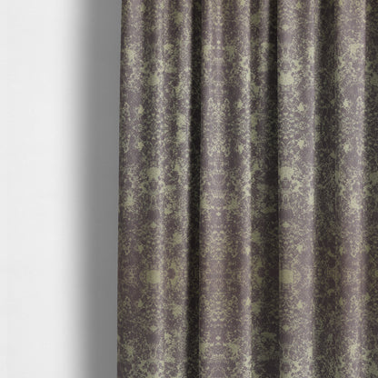 Mica Designer Fabrics Semi Plain Abstract Pattern Chenille Upholstery Fabric In Purple Colour CTR-395 - Made To Measure Curtains