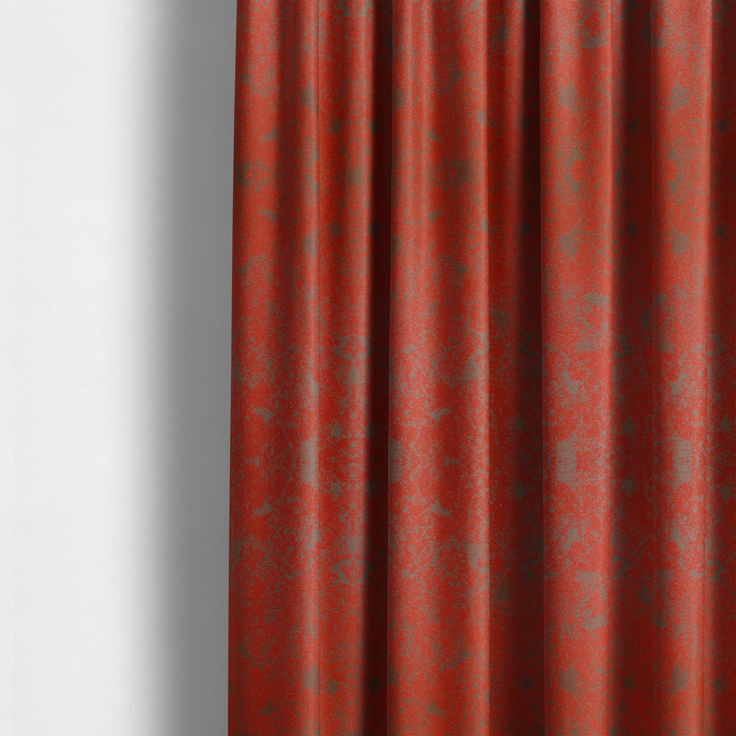 Mica Designer Fabrics Semi Plain Abstract Pattern Chenille Upholstery Fabric In Red Colour CTR-397 - Made To Measure Curtains