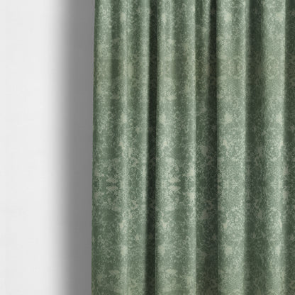 Mica Designer Fabrics Semi Plain Abstract Pattern Chenille Upholstery Fabric In Silver Colour CTR-398 - Made To Measure Curtains