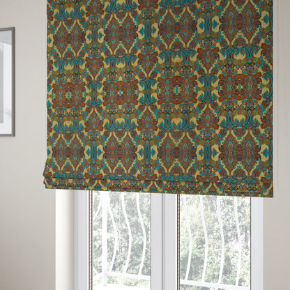 Komkotar Fabrics Rich Detail Floral Damask Upholstery Fabric In Beige Colour CTR-401 - Roman Blinds