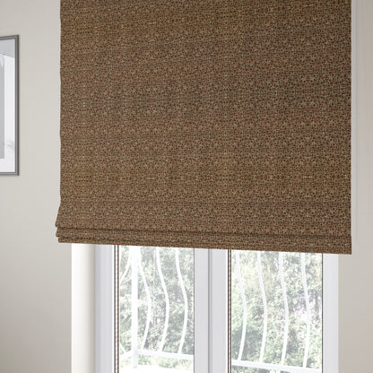 Ketu Collection Of Woven Chenille Pebble Stone Effect Pattern Brown Colour Furnishing Fabrics CTR-426 - Roman Blinds