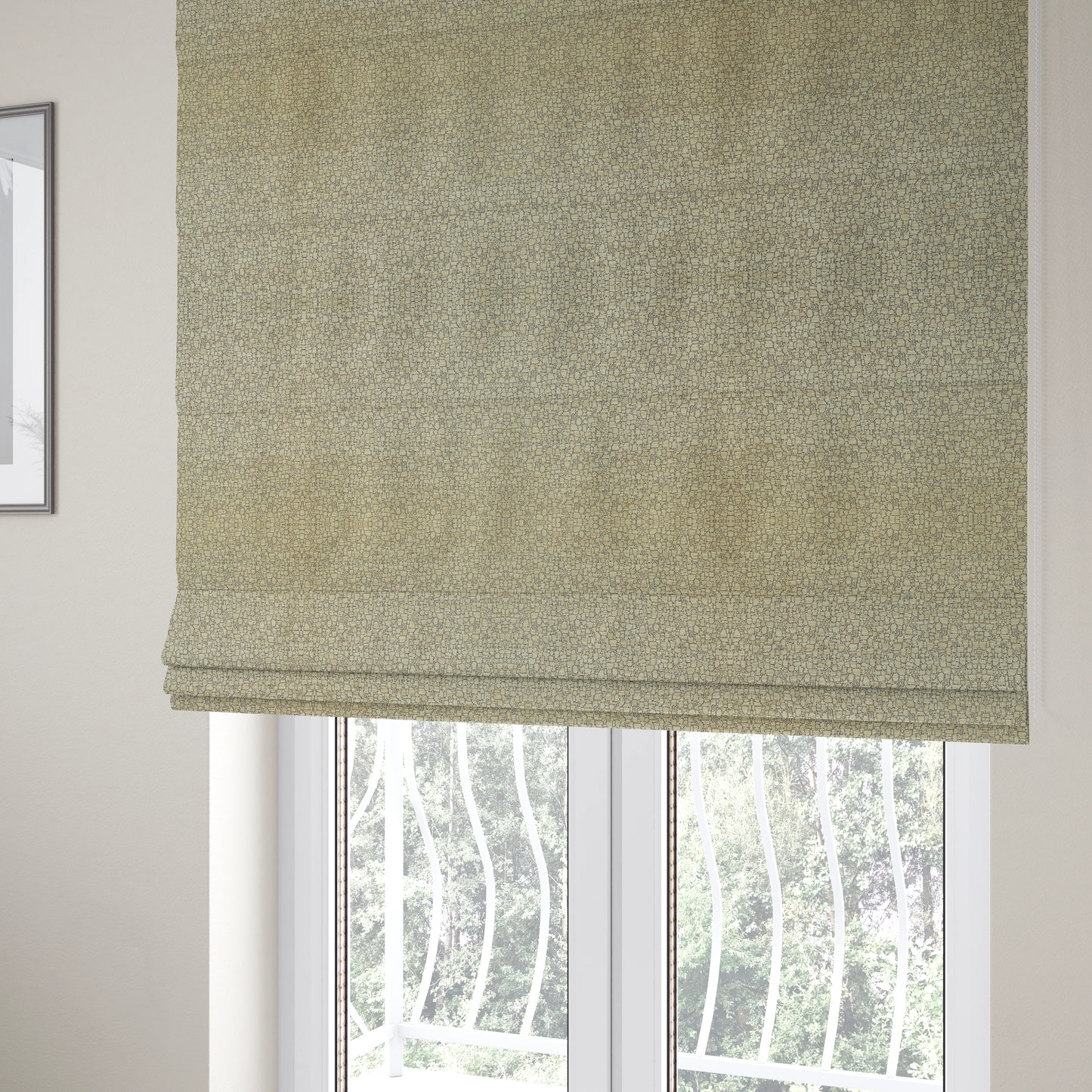 Ketu Collection Of Woven Chenille Pebble Stone Effect Pattern Beige Colour Furnishing Fabrics CTR-429 - Roman Blinds