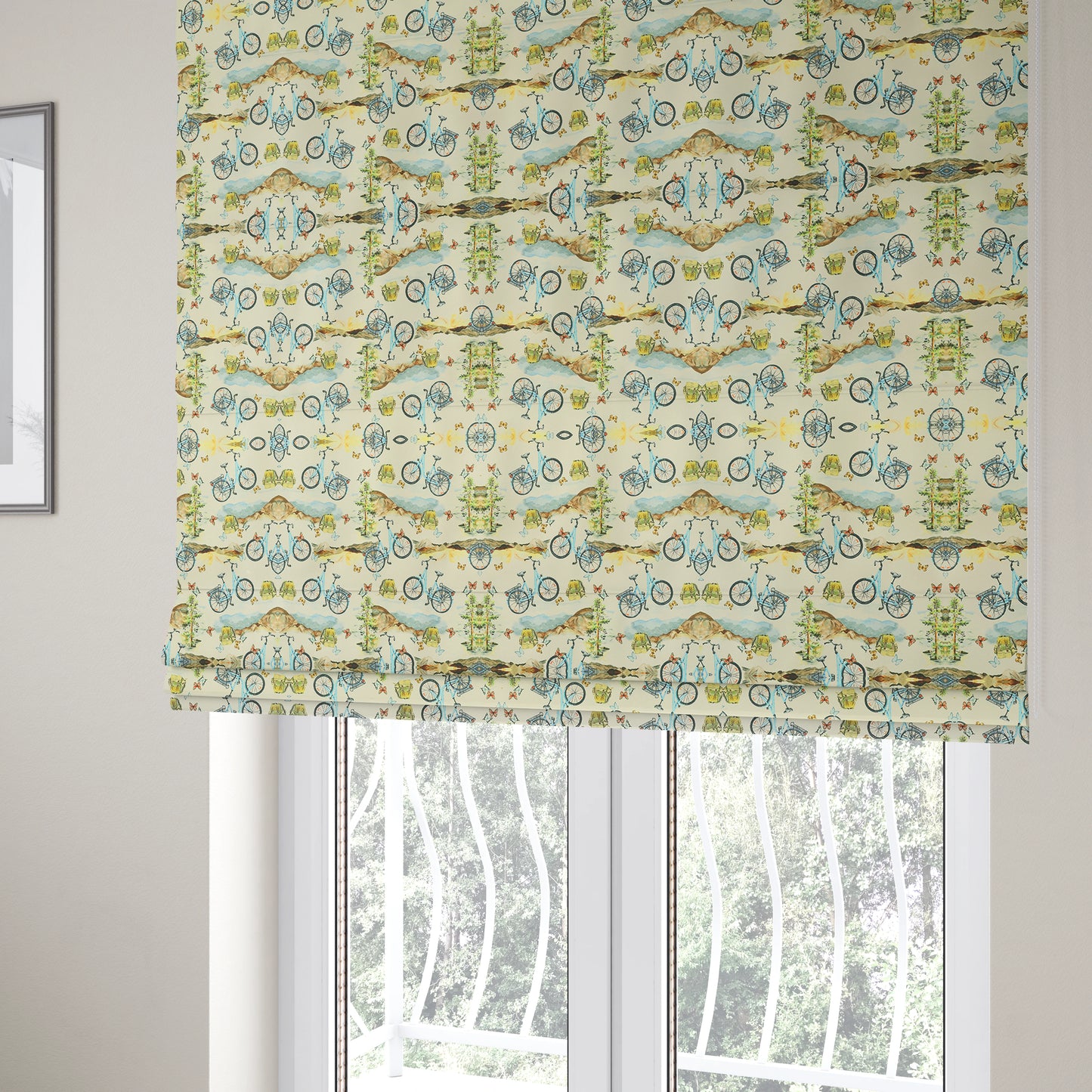 Freedom Printed Velvet Fabric Cycle Outdoors Nature Pattern Upholstery Fabrics CTR-439 - Roman Blinds