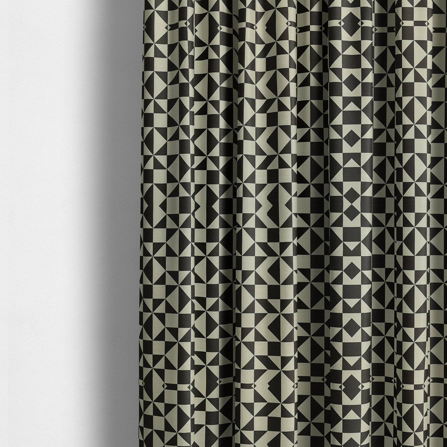 Freedom Printed Velvet Fabric Black White Geometric Modern Pattern Upholstery Fabric CTR-442 - Made To Measure Curtains