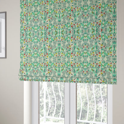 Freedom Printed Velvet Fabric Birds Tree Leafs Green Pattern Upholstery Fabrics CTR-443 - Roman Blinds