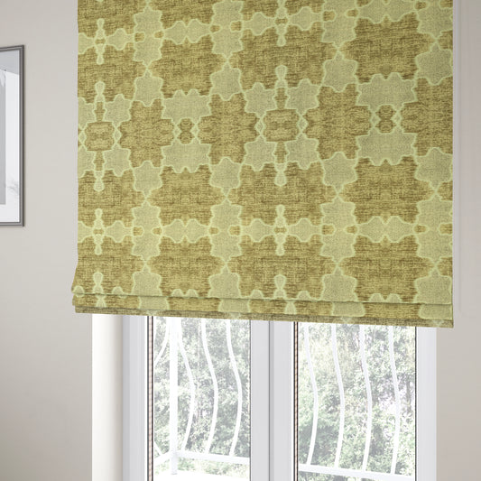 Freedom Printed Velvet Fabric Brown Colour Star Shape Modern Upholstery Fabric CTR-454 - Roman Blinds