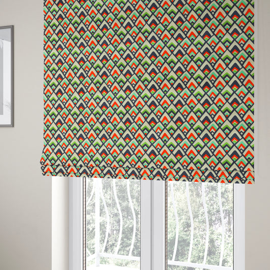 Freedom Printed Velvet Fabric Collection Geometric Pattern Upholstery Fabric CTR-46 - Roman Blinds