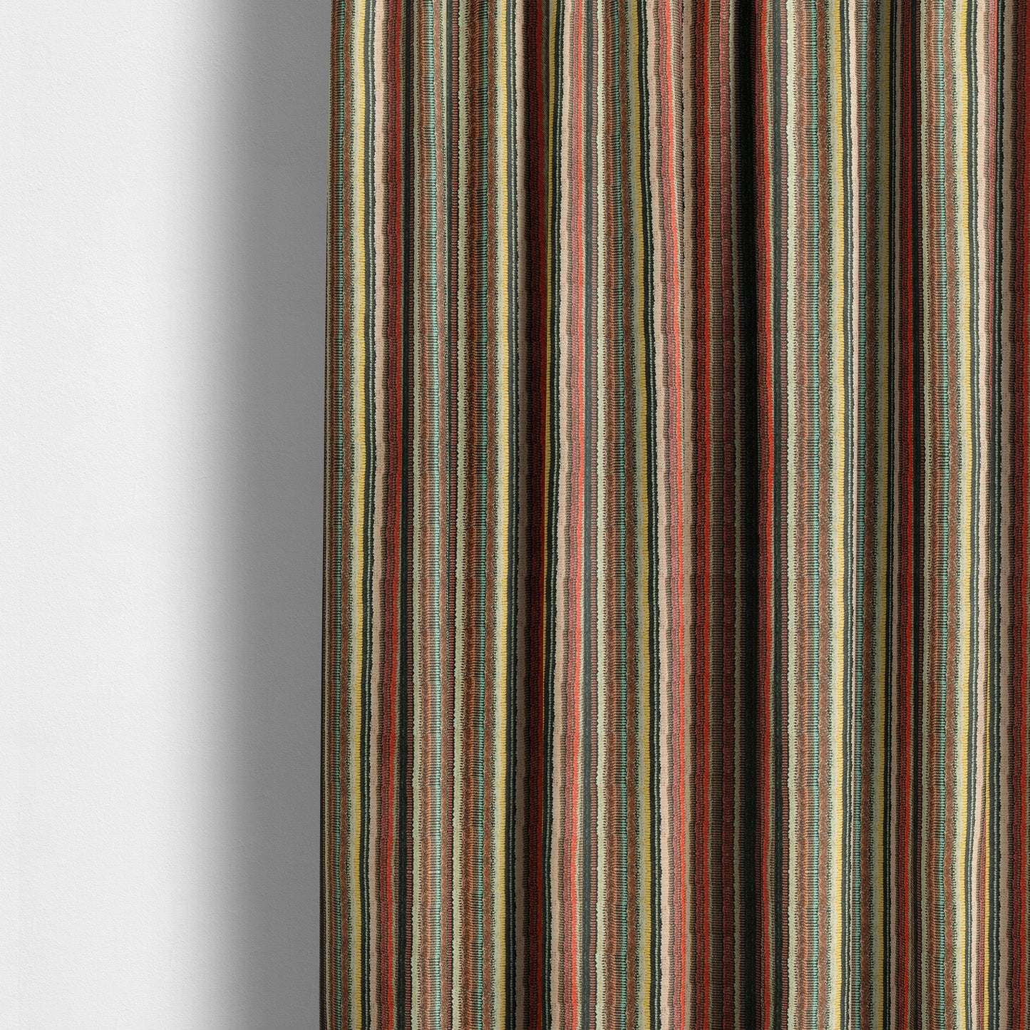 Freedom Printed Velvet Fabric Funky Multicolour Striped Pattern Upholstery Fabrics CTR-467 - Made To Measure Curtains