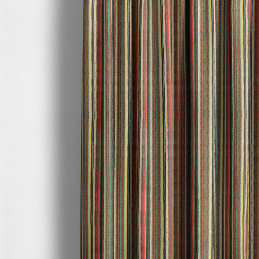 Freedom Printed Velvet Fabric Funky Multicolour Striped Pattern Upholstery Fabrics CTR-467 - Made To Measure Curtains