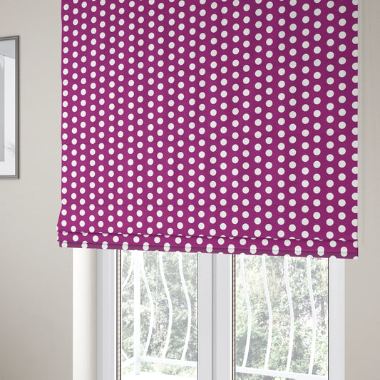 Freedom Printed Velvet Fabric Purple White Spotted Pattern Printed Upholstery Fabric CTR-481 - Roman Blinds