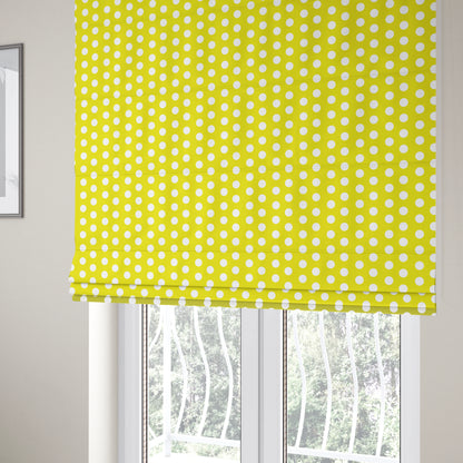 Freedom Printed Velvet Fabric Yellow White Spotted Pattern Upholstery Fabrics CTR-486 - Roman Blinds