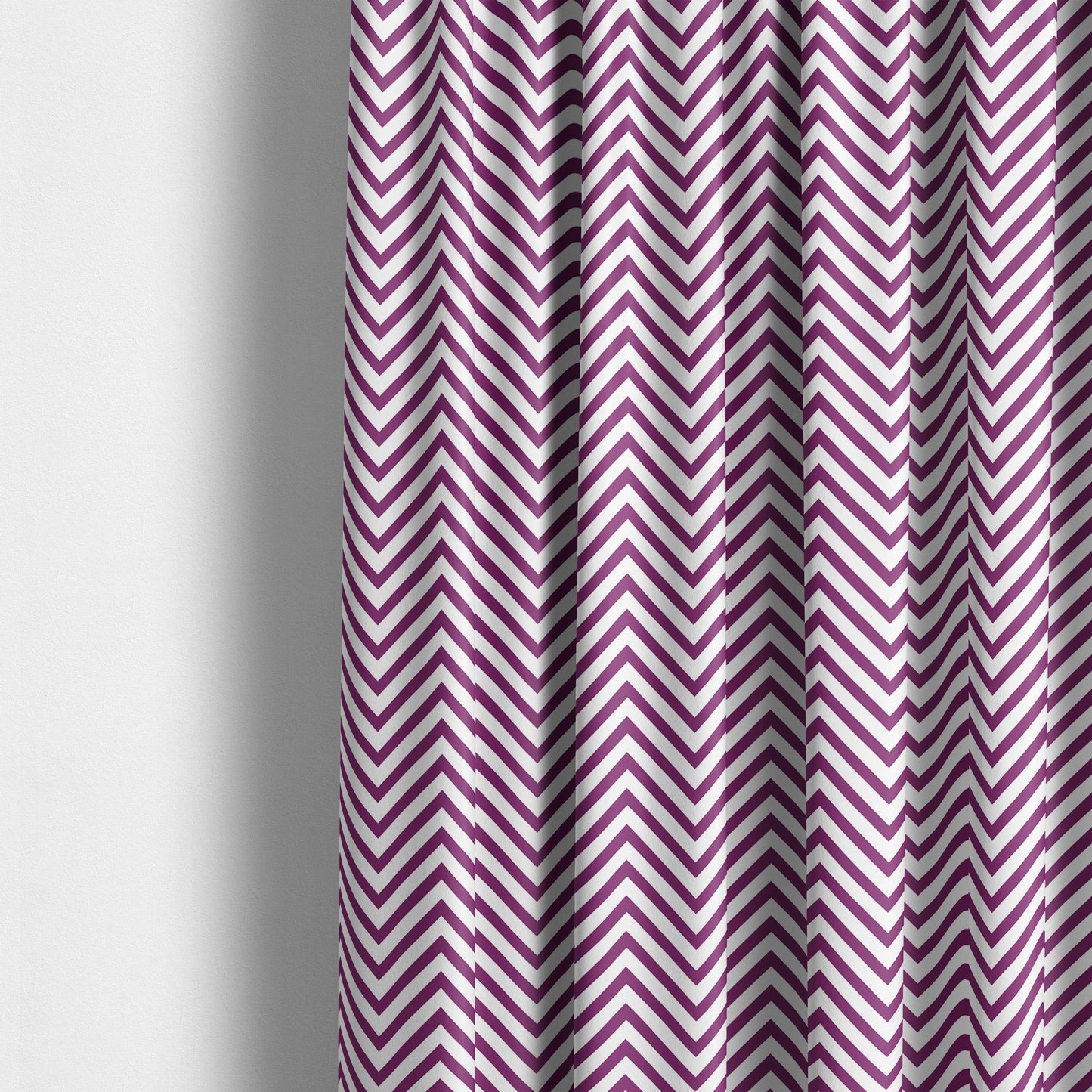 Freedom Printed Velvet Fabric Purple White Chevron Stripe Pattern Upholstery Fabrics CTR-488 - Made To Measure Curtains