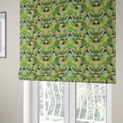 Freedom Printed Velvet Fabric Toucan Exotic Bird In Jungle Wildlife Pattern Upholstery Fabrics CTR-490 - Roman Blinds