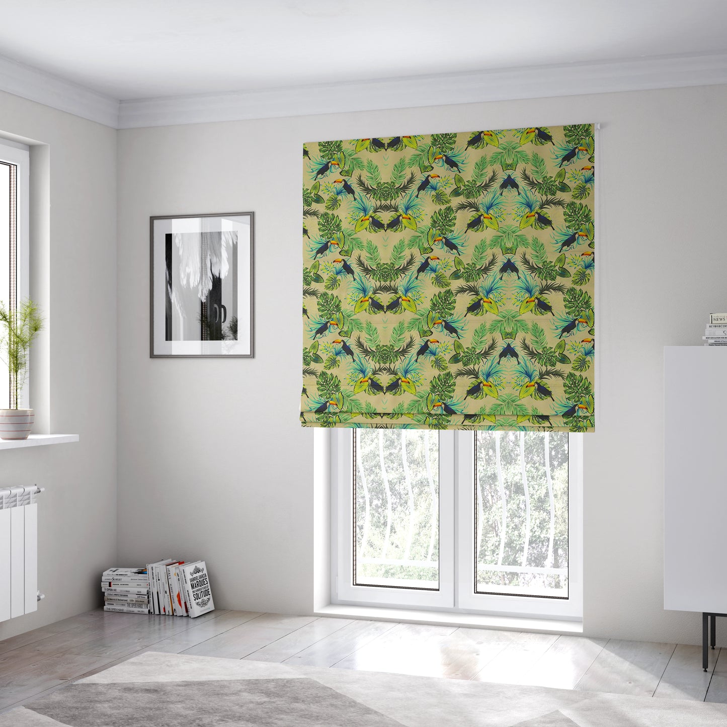 Freedom Printed Velvet Fabric Toucan Exotic Bird In Jungle Wildlife Pattern Upholstery Fabrics CTR-490 - Roman Blinds