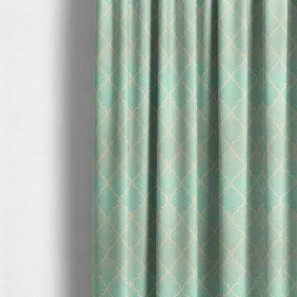 Freedom Printed Velvet Fabric Collection Aqua Colour Pattern Upholstery Fabric CTR-51 - Made To Measure Curtains