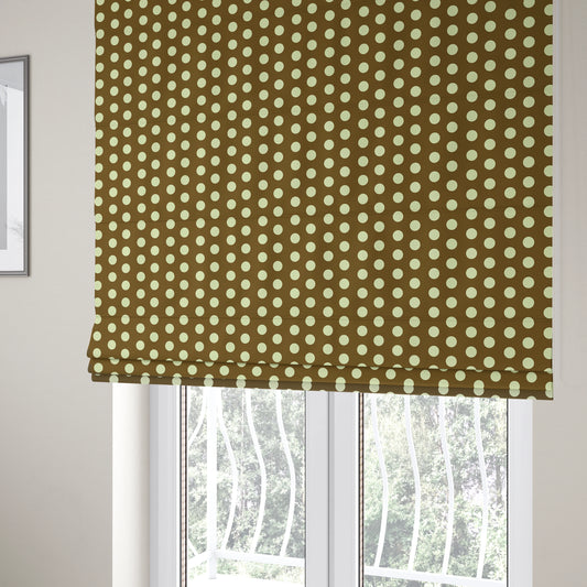 Freedom Printed Velvet Fabric Brown White Spotted Pattern Upholstery Fabrics CTR-510 - Roman Blinds