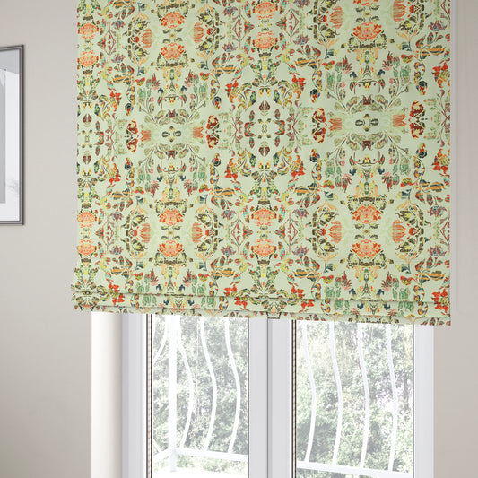 Freedom Printed Velvet Fabric Tropical Colours Full Of Floral Printed Upholstery Fabrics CTR-513 - Roman Blinds