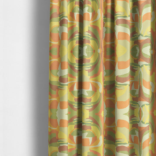 Freedom Printed Velvet Fabric Geometric Abstract Pattern Colourful Upholstery Fabric CTR-527 - Made To Measure Curtains
