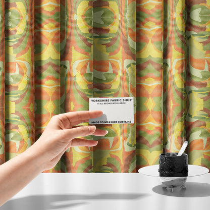 Freedom Printed Velvet Fabric Geometric Abstract Pattern Colourful Upholstery Fabric CTR-527 - Made To Measure Curtains