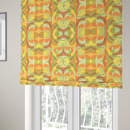Freedom Printed Velvet Fabric Geometric Abstract Pattern Colourful Upholstery Fabric CTR-527 - Roman Blinds