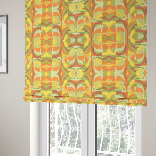 Freedom Printed Velvet Fabric Geometric Abstract Pattern Colourful Upholstery Fabric CTR-527 - Roman Blinds