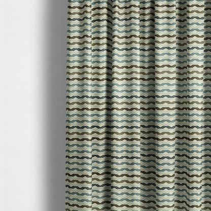 Freedom Printed Velvet Fabric Collection Designer Striped Pattern Upholstery Fabric CTR-54 - Made To Measure Curtains