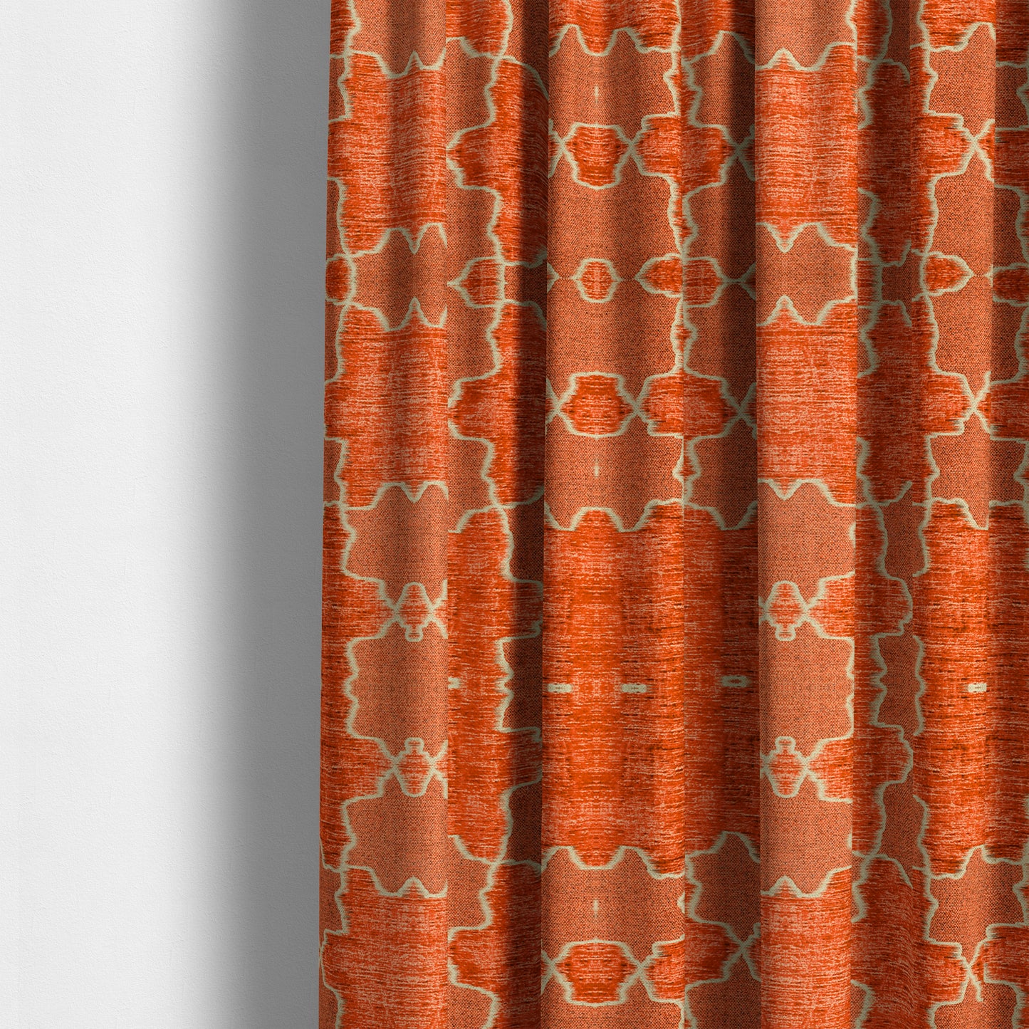 Freedom Printed Velvet Fabric Orange Colour Star Funky Modern Pattern Upholstery Fabric CTR-563 - Made To Measure Curtains