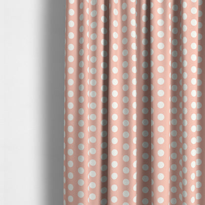 Freedom Printed Velvet Fabric Pink White Spotted Pattern Upholstery Curtain Fabrics CTR-567 - Made To Measure Curtains