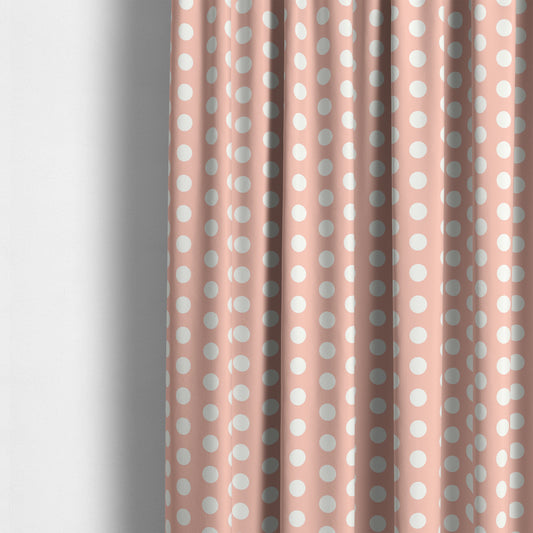 Freedom Printed Velvet Fabric Pink White Spotted Pattern Upholstery Curtain Fabrics CTR-567 - Made To Measure Curtains