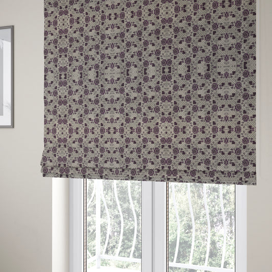 Kenai Glitter Upholstery Furnishing Pattern Fabric Patchwork Floral In Black Silver CTR-586 - Roman Blinds