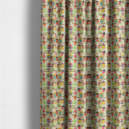 Freedom Printed Velvet Fabric Multi Colour Owls Animal Pattern Upholstery Fabric CTR-610 - Made To Measure Curtains